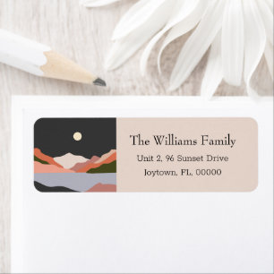 Vintage Retro Landscape Return Address Label