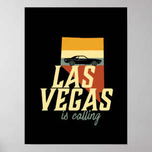 Vintage Retro Las Vegas Nevada USA City Map Poster