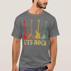 Vintage Retro Lets Rock Rock n Roll Guitar1440 T-Shirt