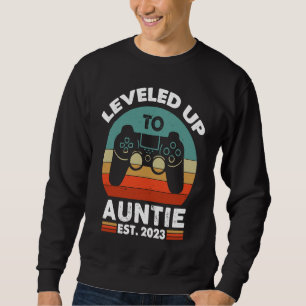 Vintage Retro Levelled Up To Aunt 2023 Going To Au Sweatshirt