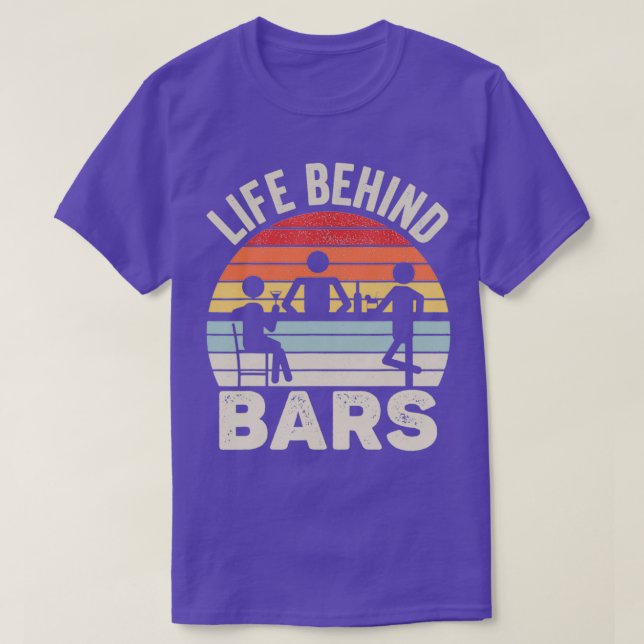 Vintage Retro Life Behind Bars Bartender T-Shirt (Design Front)