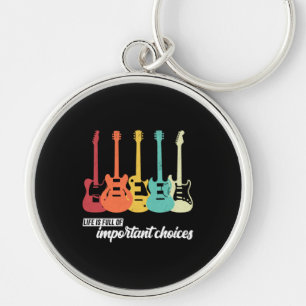 Vintage Retro Life is Full of Important Choices Key Ring