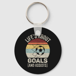 Vintage Retro Life's About Goals And Ists Funny So Key Ring