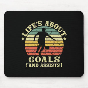 Vintage Retro Life's About Goals And Ists Mouse Mat