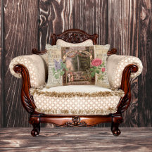 Vintage Retro Lilac Rose Perfume Soap Round Pillow