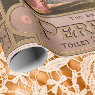 Vintage Retro Lilac Rose Perfume Soap Wrapping Paper