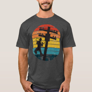 Vintage Retro Lineman Shirt Line Worker