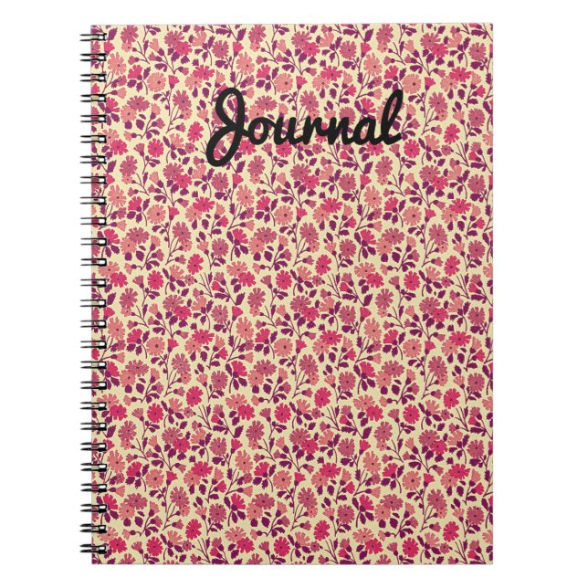 Vintage Retro Little Pink Flowers Journal (Front)