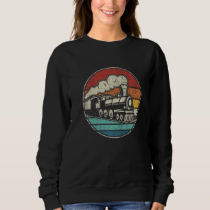 Vintage Retro Locomotive Old Model Train Railroad  Sweatshirt