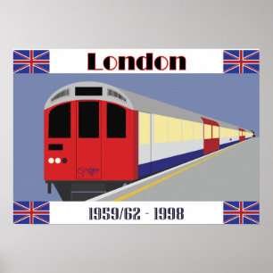Vintage Retro London Train Postcard Poster