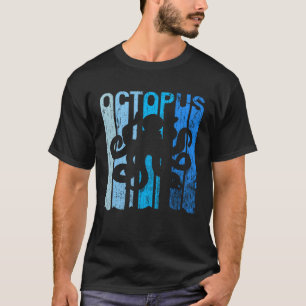 Vintage Retro Love Octopus Silhouette Animal T-Shirt