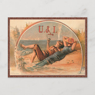 Vintage Retro  Love You & I Postcard