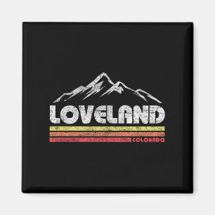 Vintage Retro Loveland Colorado Mountain Bike Skii Magnet