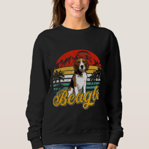 Vintage Retro Loves Beagle Dog Mum Dad Sweatshirt