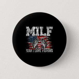 Vintage Retro M.i.l.f Man I Love Fishing Funny Fis 6 Cm Round Badge
