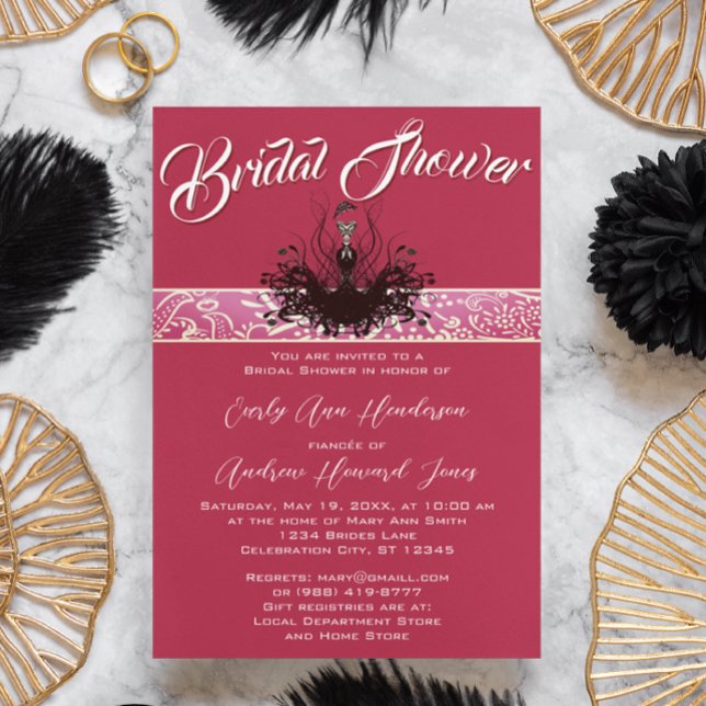 Vintage Retro Magenta Pink Fashion Diva Invitation (Creator Uploaded)