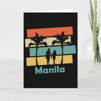 Vintage Retro Manila Philippines Vacation  Card