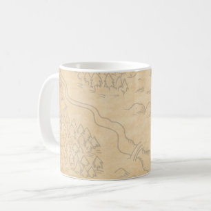 Vintage retro maps coffee mug, Vintage fantasy mug