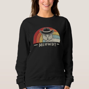 Vintage Retro Meowdy! Funny Country Music Cat Cowb Sweatshirt