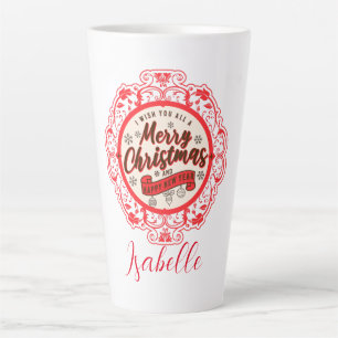 Vintage retro Merry Christmas Latte Mug