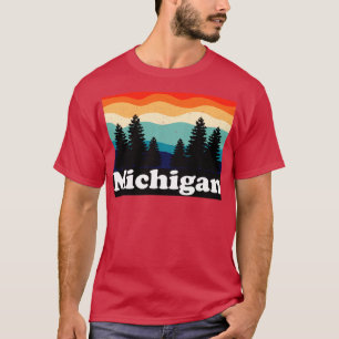 Vintage Retro Michigan Forest Camping  T-Shirt