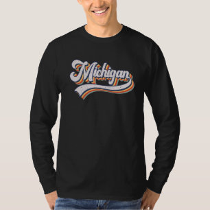 Vintage Retro Michigan State Men Women Dad Mum Bo T-Shirt