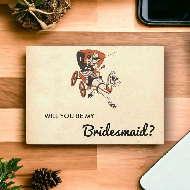 Vintage Retro Mid Century Modern Bridesmaid Card (Creator Uploaded)