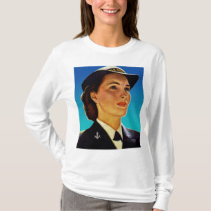 Vintage Retro Military Women WAVEs Navy T-Shirt