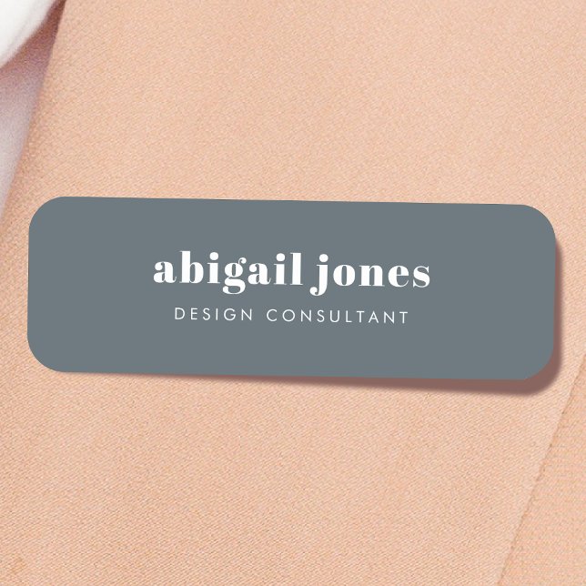 Vintage Retro Minimal Trendy Smoke Blue Name Tag (Creator Uploaded)