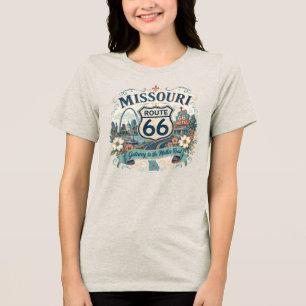 Vintage Retro Missouri Mother Road Gateway Apparel Tri-Blend Shirt