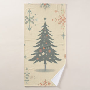 Vintage/Retro modern Christmas/winter Bath Towel
