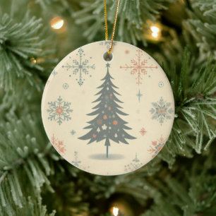 Vintage/Retro modern Christmas/winter Ceramic Tree Decoration