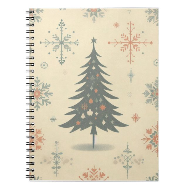Vintage/Retro modern Christmas/winter Notebook (Front)