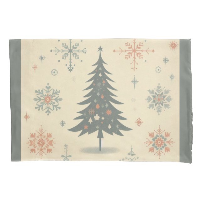 Vintage/Retro modern Christmas/winter Pillowcase (Front)