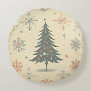 Vintage/Retro modern Christmas/winter Round Cushion