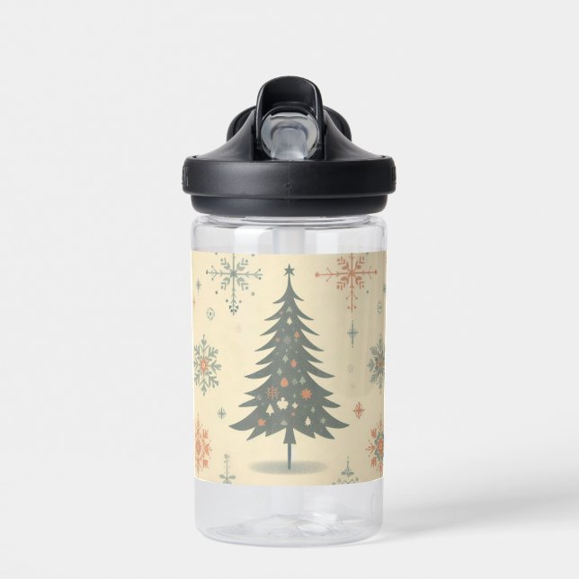 Vintage/Retro modern Christmas/winter Water Bottle (Front)