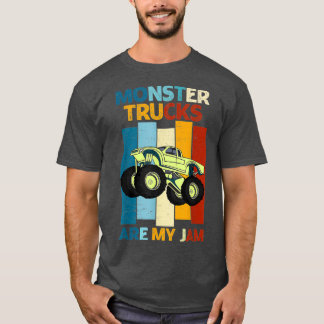 Vintage Retro Monster Trucks Are My Jam Monster Tr T-Shirt