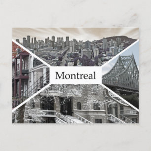 Vintage retro Montreal Canada Travel watercolor Postcard