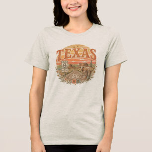 Vintage Retro Mother Road Longhorn Apparel Tri-Blend Shirt