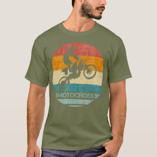 Vintage Retro Motocross Dirt Bike Silhouette T-Shirt