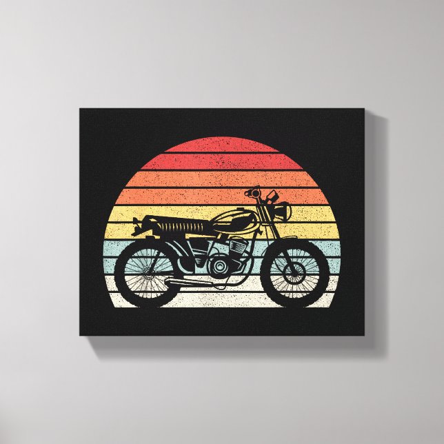Vintage Retro Motorcycle Canvas Print (Front)