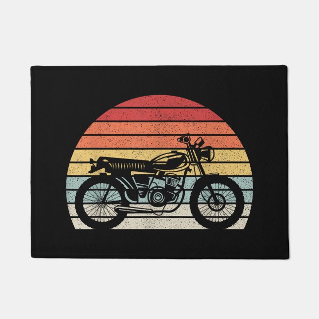 Vintage Retro Motorcycle Doormat (Front)
