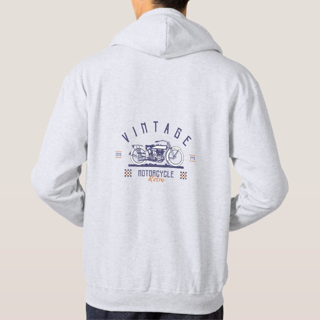 vintage retro motorcycle  hoodie (Back)