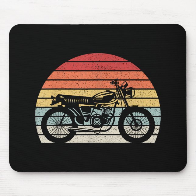 Vintage Retro Motorcycle Mouse Mat (Front)