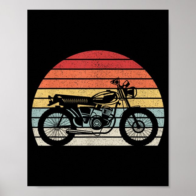 Vintage Retro Motorcycle Poster (Front)