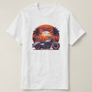 Vintage Retro Motorcycle Sunset Classic Biker   T-Shirt