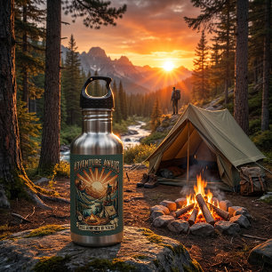 Vintage Retro Mountain Camping Hiking Outdoor 532 Ml Water Bottle