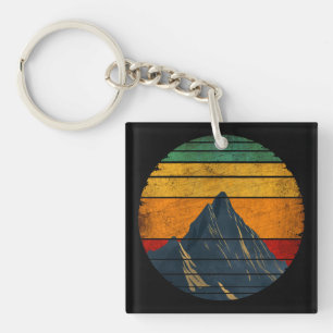Vintage Retro Mountain Climbing Hiking Mountaineer Key Ring