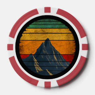 Vintage Retro Mountain Climbing Hiking Mountaineer Poker Chips