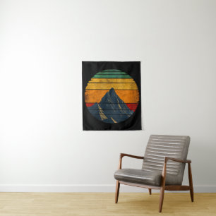 Vintage Retro Mountain Climbing Hiking Mountaineer Tapestry